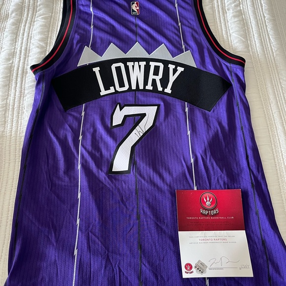 Three (3) jerseys, including a signed Kyle Lowry 90s Raptors jersey - Picture 3 of 7